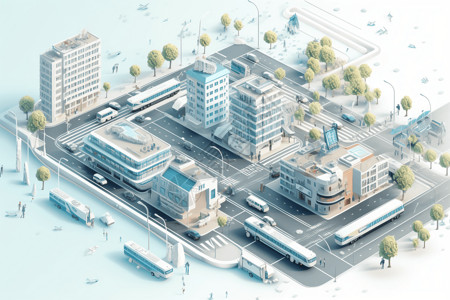 交通网络网络智慧城市插画