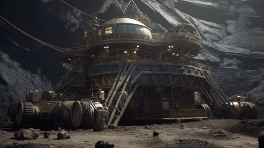 煤矿山超现实的露天矿井设计图片