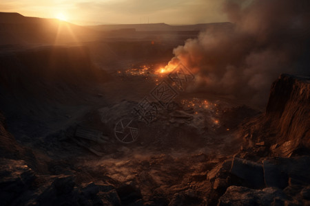 火山坑煤矿爆炸产生的火花背景