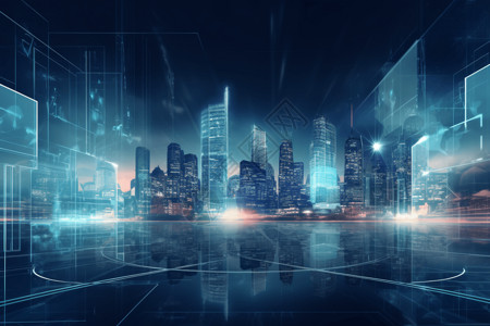 虚拟形象科技未来智慧城市设计图片