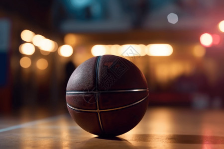篮球场虚化篮球特写背景图片
