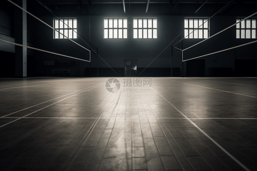 简约室内空旷的网球场图片