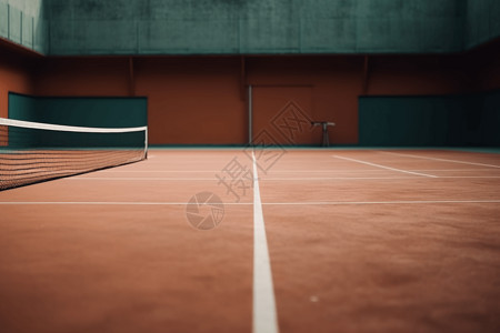 空旷的室内网球场背景