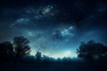 夜深人静素材夜深人静的星空背景插画