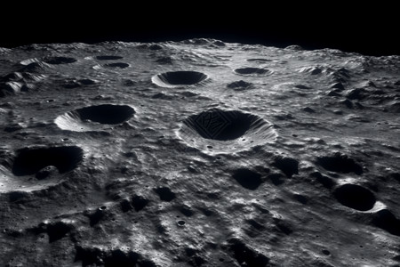月球表面坑洞高清图片
