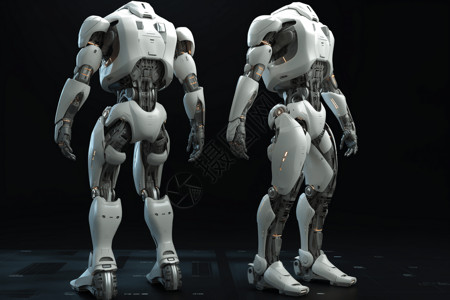 白色人性机器人背景图片