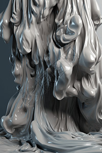灰色质感3D流体背景图片