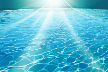 波光粼粼的泳池背景图片