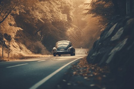 道路上的甲壳虫汽车图片