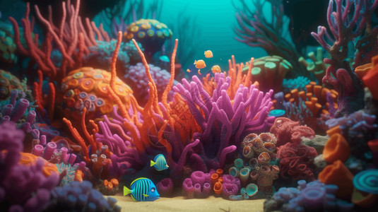 插画海底世界珊瑚图片
