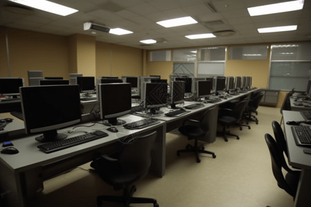电脑课素材大学计算机实验室背景