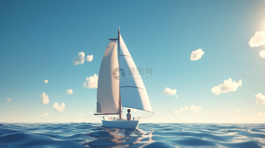 海洋上的帆船图片