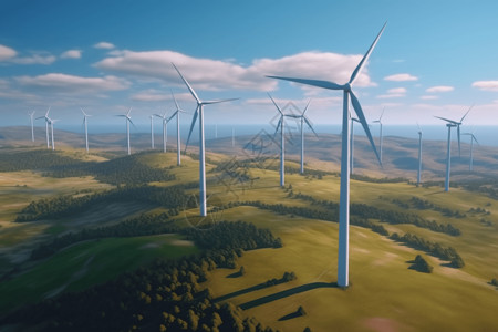 环保能源风电场图片