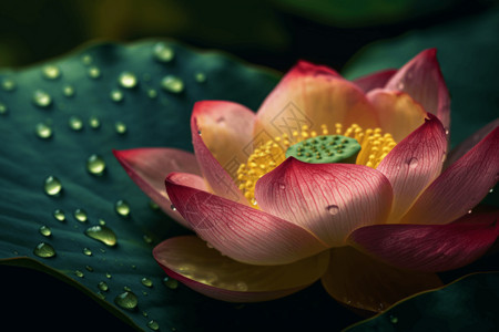 花瓣雨素材荷花上的露珠设计图片