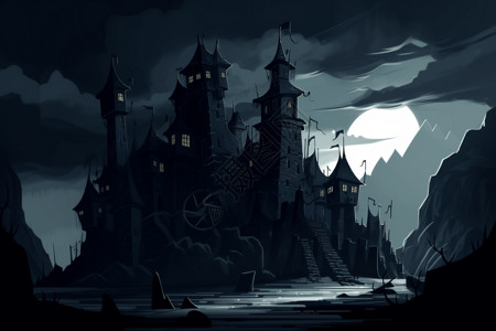 卡通城堡背景图片