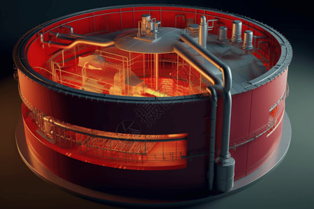 3D渲染可视化热能储罐背景图片