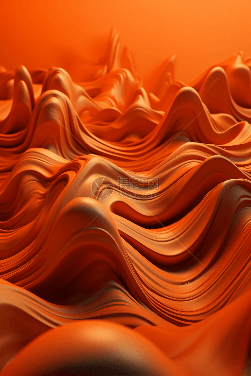 橙色抽象3D背景图片