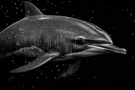 黑白色的海豚背景图片