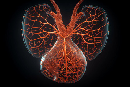 肝脏网络的详细3D图图片