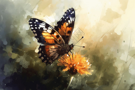 美丽蝴蝶的插画背景图片