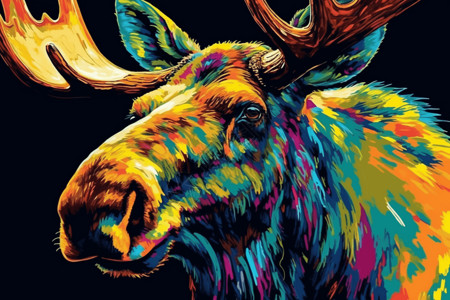 色彩艺术的驼鹿背景图片