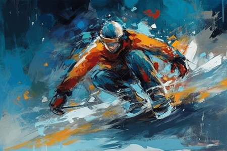 滑冰运动员在冰上表演背景图片