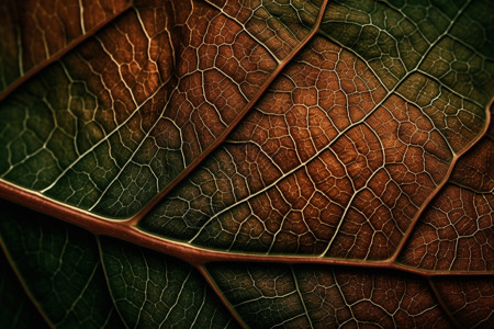 叶子表面纹理的宏观背景图片