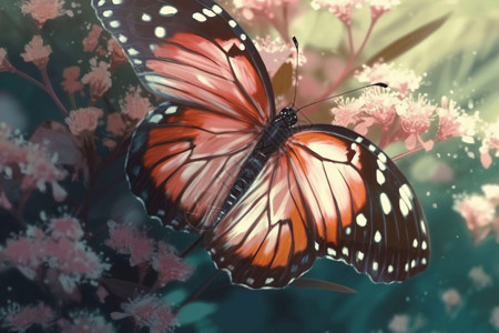 蝴蝶数字绘画风格背景图片