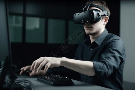 VR眼镜虚拟现实背景图片