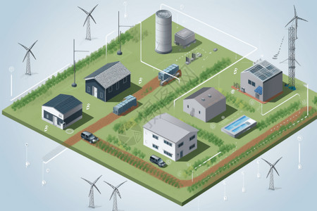 能源管理系统可再生能源的智能管理系统插画