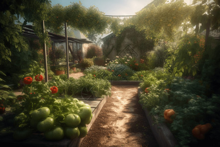 新鲜种植有机蔬菜花园设计图片
