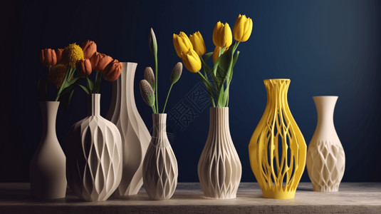 黄色鲜花装饰鲜花花瓶设计图片