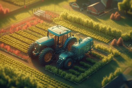 农业拖拉机背景图片