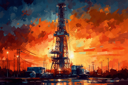 石油钻机背景图片
