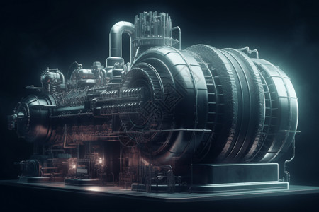 燃煤电厂汽轮机高清图片
