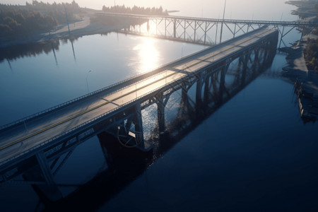 河流上的跨海大桥图片