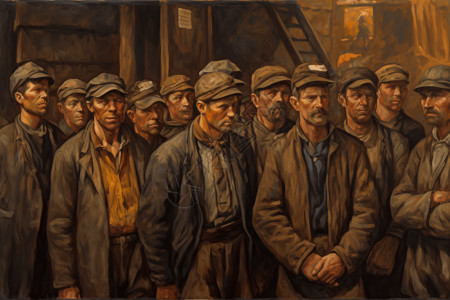 矿工工人运动插画
