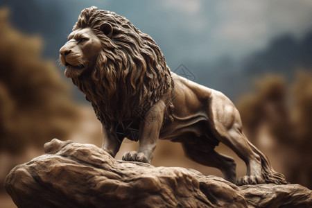 战国文物狮子3D泥塑设计图片