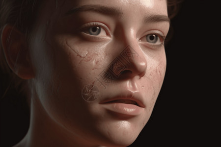 3D人像女性脸部的3D模型设计图片