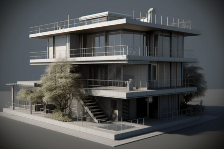 房屋3D模型背景图片