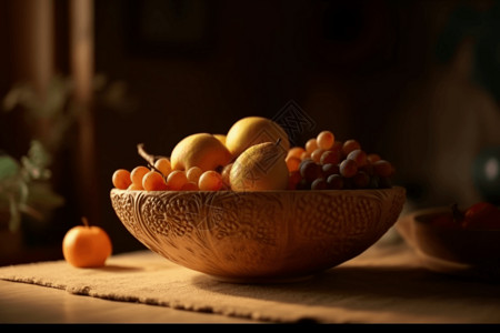 水果碗的粘土模型高清图片