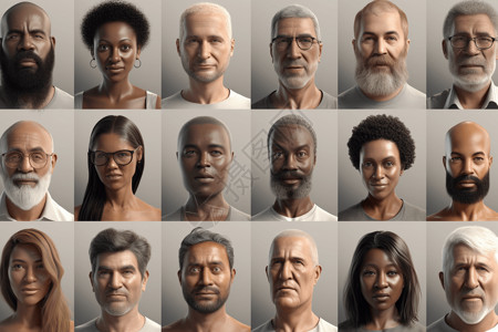 模型头像素材人性的多样性设计图片