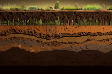 土壤结构图插画