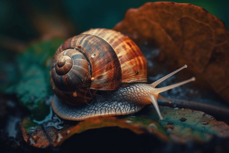 蜗牛的微距背景图片