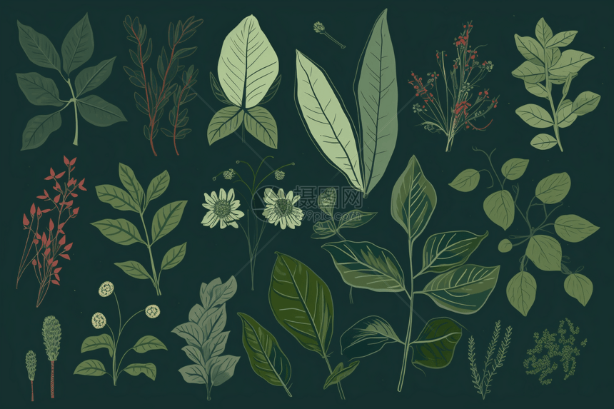 绿色植物插图图片