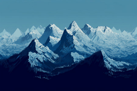 雪山山脉背景图片