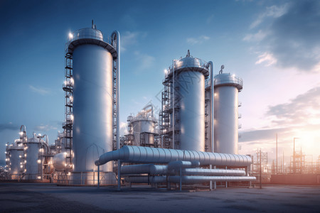 压力表的工业管道工业机械化储罐工厂设计图片
