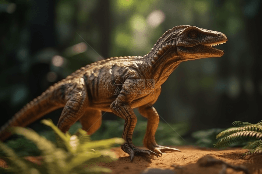丛林里的恐龙粘土模型图片