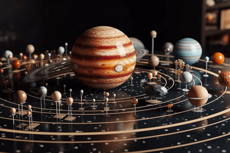 木制轨道太阳系大型模型设计图片