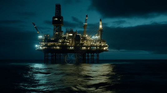 海上石油钻机背景图片